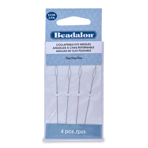 Beadalon Collapsible Eye Needles 2.5-inch Fine 4 Pack