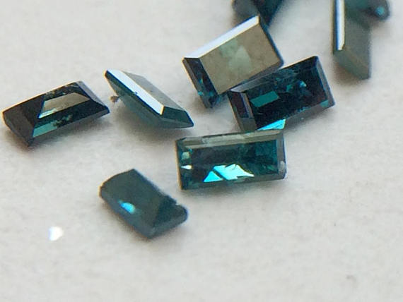 Natural Blue Baguette Diamond, Rare 1.5x2 Mm-2x3 Mm Baguette Cut Diamond, Rectangle Faceted Melee Diamond For Jewelry (2pcs-5pcs)-pdd481