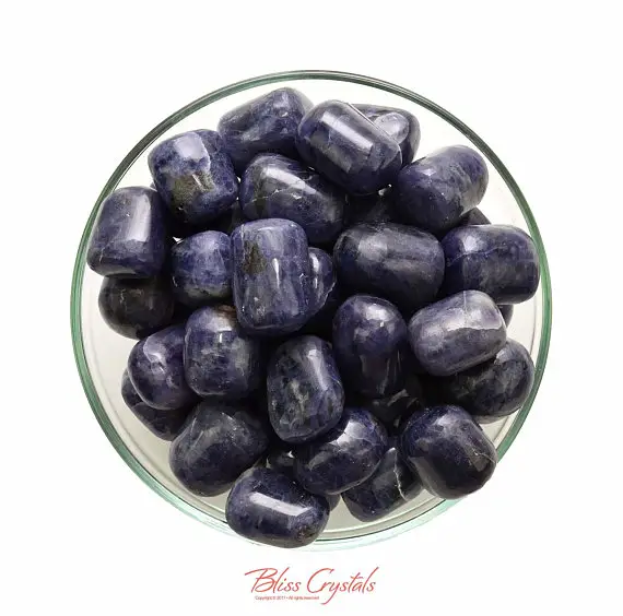 1 Gem Large Iolite Tumbled Stone Aka "water Sapphire" Mineral Crystal Healing Relationships, Self Confidence Addiction #lt01