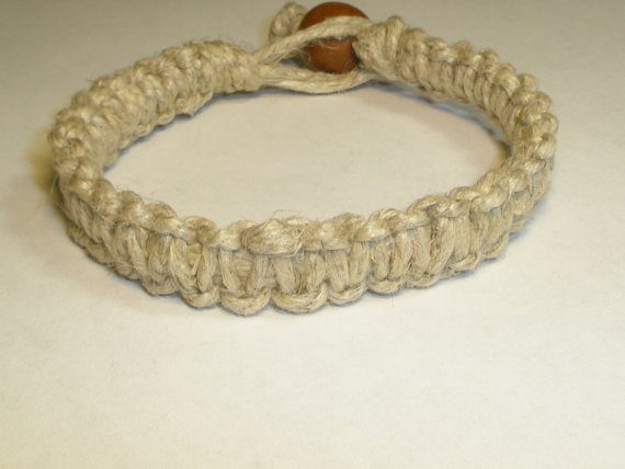 Chunky Hemp Bracelet For Men, Macrame Surfer Style