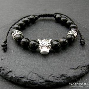 Black Obsidian bracelet, Leopard bangle, protective stone, adjustable stacking wristband, unisex jewelry | Natural genuine Gemstone bracelets. Buy crystal jewelry, handmade handcrafted artisan jewelry for women.  Unique handmade gift ideas. #jewelry #beadedbracelets #beadedjewelry #gift #shopping #handmadejewelry #fashion #style #product #bracelets #affiliate #ad