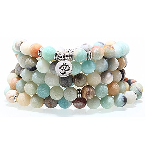 Sevenstone 8mm 108 Mala Beads Charm Bracelet For Men Women Yoga Bracelet Necklace