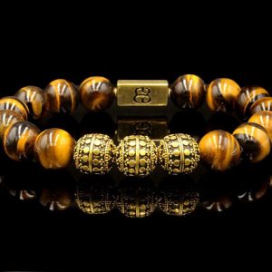 Shop Tiger Eye Jewelry! Tiger's Eye and Antique 22 Karat Gold Beads Bracelet, Men's Tiger's Eye Bracelet, Luxury Bracelet Men, Bead Bracelet Men | Natural genuine Tiger Eye jewelry. Buy crystal jewelry, handmade handcrafted artisan jewelry for women.  Unique handmade gift ideas. #jewelry #beadedjewelry #beadedjewelry #gift #shopping #handmadejewelry #fashion #style #product #jewelry #affiliate #ad