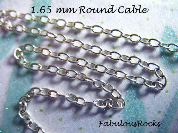Bulk 925 Sterling Silver Oval Cable Chain, 1.65mm