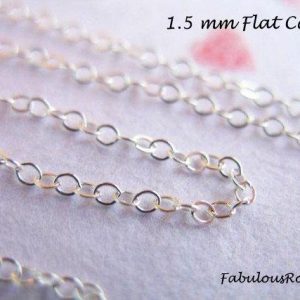 Shop Chain for Jewelry Making! Sterling Silver Chain Bulk Flat Cable Chain Unfinished Jewelry Making Chain 1 to 100 feet, 2×1.5 mm Cable Necklace Chain ss s88 v88 hp | Shop jewelry making and beading supplies, tools & findings for DIY jewelry making and crafts. #jewelrymaking #diyjewelry #jewelrycrafts #jewelrysupplies #beading #affiliate #ad