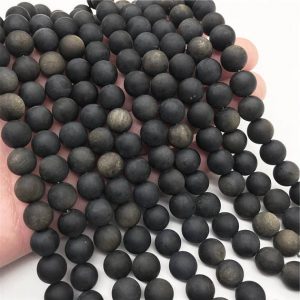 Shop Golden Obsidian Beads! 10mm Matte Gold Obsidian Beads, Round Gemstone Beads, Wholasela Beads | Natural genuine round Golden Obsidian beads for beading and jewelry making.  #jewelry #beads #beadedjewelry #diyjewelry #jewelrymaking #beadstore #beading #affiliate #ad