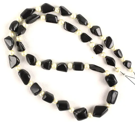 16" Long Black Onyx Smooth Nuggets Shape ,28 Pieces,black Onyx Nuggets Beads,gemstone Supplier, 5x7-9x13 Mm Beads, Black Onyx Gemstone