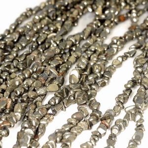 Shop Pyrite Chip & Nugget Beads! 4-5mm Palazzo Iron Pyrite Gemstone Nugget Granule Pebble Chips Loose Beads 15.5 inch Full Strand (90114707-138) | Natural genuine chip Pyrite beads for beading and jewelry making.  #jewelry #beads #beadedjewelry #diyjewelry #jewelrymaking #beadstore #beading #affiliate #ad