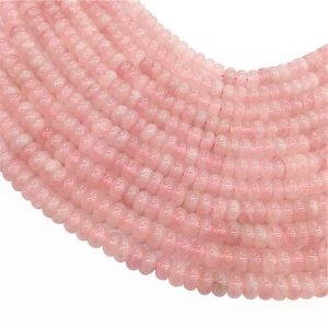 Shop Rose Quartz Rondelle Beads! 6mm 8mm Rose Quartz Rondelle Beads , 15.5 Inch Strand,Hole Approx 0.8mm | Natural genuine rondelle Rose Quartz beads for beading and jewelry making.  #jewelry #beads #beadedjewelry #diyjewelry #jewelrymaking #beadstore #beading #affiliate #ad