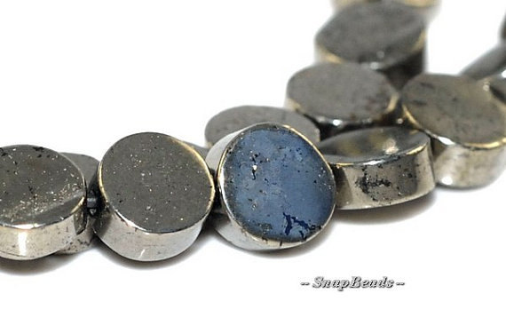 6mm Palazzo Pyrite Gemstone, Flat Round, Circle Button Coin 6mm Loose Beads 16 Inch Full Strand Lot 1,2,6,12 And 20 (90107071-417)