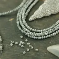 16 Inch 3mm Beads Natural Rondelle Beads ON SALE 50/% Raw Diamonds Conflict Free Diamond Rough Diamonds Dark Grey Diamond Beads 1.5mm