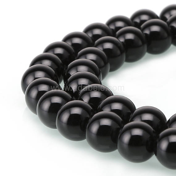 U Pick 1 Strand/15" Natural Aaa Black Agate Healing Gemstone 4mm 6mm 8mm 10mm Round Stone Bead For Earrings Bracelet Necklace Jewelry Making