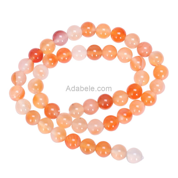 U Pick 1 Strand/15" Aaa Natural Orange Red Agate Healing Gemstone 4mm 6mm 8mm 10mm Round Loose Beads For Earrings Bracelet Jewelry Making