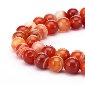 Shop Agate Round Beads! U Pick 1 Strand/15" AAA Natural Red Stripe Agate Healing Gemstone 4mm 6mm 8mm 10mm Round Loose Beads for Bracelet Earrings Jewelry Making | Natural genuine round Agate beads for beading and jewelry making.  #jewelry #beads #beadedjewelry #diyjewelry #jewelrymaking #beadstore #beading #affiliate #ad