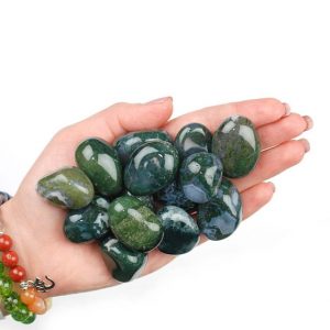 Shop Agate Stones & Crystals! One Moss Agate Tumbled Stone, Moss Agates Tumbled Stones, Zodiac Moss Agate Tumbled Stones, Healing Moss Agate Tumbled Stones, Moss Agates | Natural genuine stones & crystals in various shapes & sizes. Buy raw cut, tumbled, or polished gemstones for making jewelry or crystal healing energy vibration raising reiki stones. #crystals #gemstones #crystalhealing #crystalsandgemstones #energyhealing #affiliate #ad
