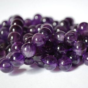 Shop Amethyst Round Beads! High Quality Grade A Natural Amethyst Semi-precious Gemstone Round Beads – 4mm, 6mm, 8mm, 10mm 12mm sizes – 15" strand | Natural genuine round Amethyst beads for beading and jewelry making.  #jewelry #beads #beadedjewelry #diyjewelry #jewelrymaking #beadstore #beading #affiliate #ad