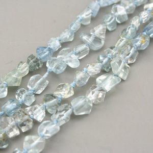 Shop Aquamarine Faceted Beads! Aquamarine faceted beads 4-9mm (ETB00439) Unique jewelry/Vintage jewelry/Gemstone necklace | Natural genuine faceted Aquamarine beads for beading and jewelry making.  #jewelry #beads #beadedjewelry #diyjewelry #jewelrymaking #beadstore #beading #affiliate #ad