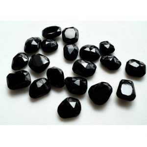10x13mm To 13x15mm  Black Onyx RoseCut Cabochon, Black Onyx Faceted Flat Cabochons, Black Onyx For Jewelry (5Pcs To 10Pcs Options) – GOD1221 | Natural genuine stones & crystals in various shapes & sizes. Buy raw cut, tumbled, or polished gemstones for making jewelry or crystal healing energy vibration raising reiki stones. #crystals #gemstones #crystalhealing #crystalsandgemstones #energyhealing #affiliate #ad