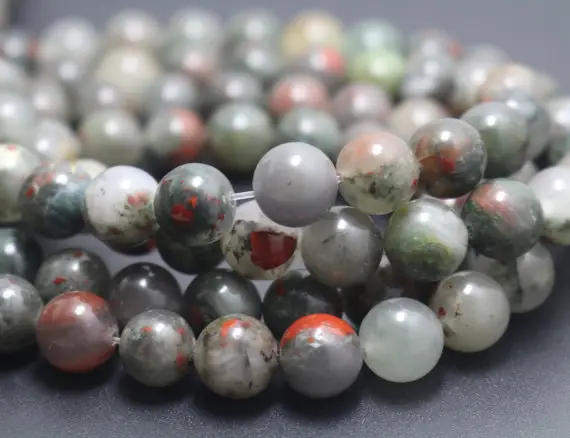 Natural African Bloodstone Smooth And Round Stone Beads,15 Inches One Starand