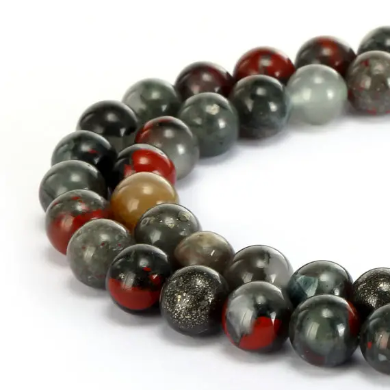 African Bloodstone Smooth Round Beads 4mm 6mm 8mm 10mm 12mm 15.5" Strand