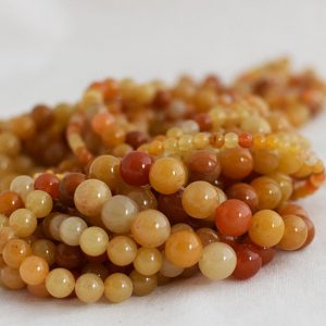 High Quality Grade A Natural Dark Yellow Calcite Semi-precious Gemstone Round Beads – 4mm, 6mm, 8mm, 10mm sizes – 15" strand | Natural genuine round Calcite beads for beading and jewelry making.  #jewelry #beads #beadedjewelry #diyjewelry #jewelrymaking #beadstore #beading #affiliate #ad