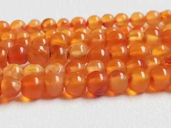 2.5mm Carnelian Plain Rondelle, Orange Carnelian Plain Round Beads, Carnelian Gemstone, 13in Carnelian Ball For Jewelry (1st To 10st Option)