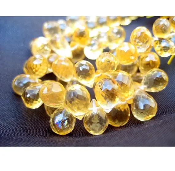 5x8mm Citrine Faceted Tear Drop Beads, Citrine Drop Briolettes, Citrine Drop For Jewelry (25pcs To 50pcs Options)