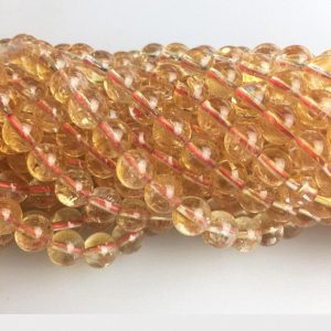 Citrine Smooth Round Beads 4mm 5mm 6mm 7mm 8mm 10mm 12mm 15.5" Strand | Natural genuine round Citrine beads for beading and jewelry making.  #jewelry #beads #beadedjewelry #diyjewelry #jewelrymaking #beadstore #beading #affiliate #ad