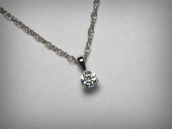Diamond Necklace Pendant, 14k Genuine Diamond Pendant Necklace, 14k White Gold Or Yellow, Natural Solitaire Diamond Necklace Jewelry Martini
