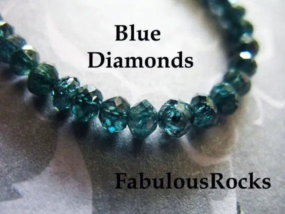 1-50 Pcs / Diamond Beads, 2-2.5 Mm, White Black Blue Champagne Diamond Rondelles, Aaa / April Birthstone Diamond Gemstones Gems Drbb 25 Tr