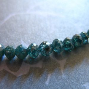 Shop Diamond Rondelle Beads! 5 pcs / 2-2.5 mm DIAMOND Beads Rondelles, Blue Diamonds / Luxe AAA / Precious Gemstone Gems, something blue brides bridal..drb 25 tr | Natural genuine rondelle Diamond beads for beading and jewelry making.  #jewelry #beads #beadedjewelry #diyjewelry #jewelrymaking #beadstore #beading #affiliate #ad