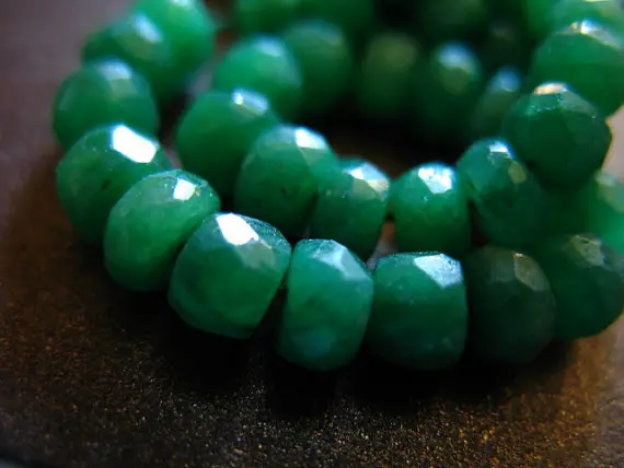 10-50 Pcs, Emerald Rondelles Beads, Luxe Aaa, 3-4 Mm, Dyed Emerald Kelly Green May Birthstone Brides Bridal True Tr E Der