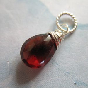GARNET Pendant Charm, Pear Dangle Drop, January Birthstone Wire Wrapped Jewelry Friend Mom Mother Bridesmaid Grandma Friend Gift gd12 | Natural genuine Gemstone jewelry. Buy crystal jewelry, handmade handcrafted artisan jewelry for women.  Unique handmade gift ideas. #jewelry #beadedjewelry #beadedjewelry #gift #shopping #handmadejewelry #fashion #style #product #jewelry #affiliate #ad
