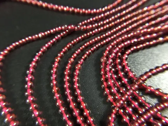 3mm Tiny Garnet Beads Smooth Round Garnet Gemstone Beads Beads Semiprecious Jewelry Beads Full Strand 15.5"