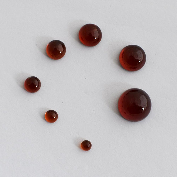Grade Aa Natural Hessonite Garnet Semi-precious Gemstone Round Cabochon - 3mm, 4mm, 5mm, 6mm, 7mm, 8mm, 10mm Sizes