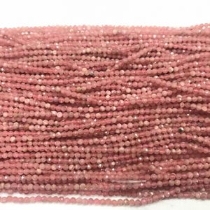 Shop Rhodochrosite Faceted Beads! Genuine Faceted Rhodochrosite 2mm Round Cut Natural Pink Grade AA Beads 15 inch Jewelry Supply Bracelet Necklace Material Support | Natural genuine faceted Rhodochrosite beads for beading and jewelry making.  #jewelry #beads #beadedjewelry #diyjewelry #jewelrymaking #beadstore #beading #affiliate #ad