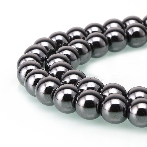 U Pick 1 Strand/15" Healing Hematite Gemstone 4mm 6mm 8mm 10mm Round Spacer Beads For Bracelet Earrings Necklace Charm Jewelry Making