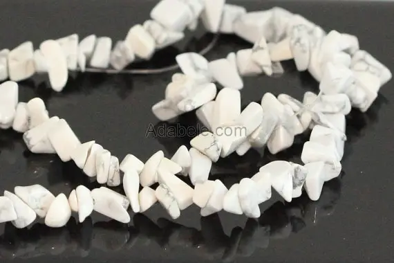 1 Strand/33" Top Quality Natural White Howlite Healing Gemstone Smooth Free Form 5-8mm Stone Chip Bead For Bracelet Earrings Jewelry Making
