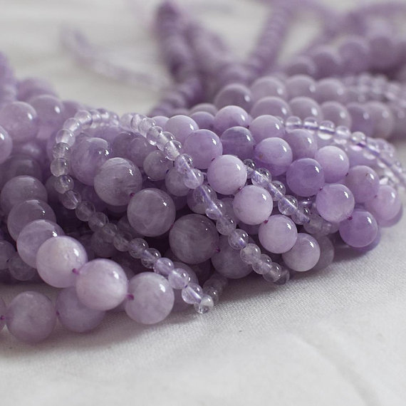 Lavender Purple Mauve Amethyst Round Beads - 4mm, 6mm, 8mm, 10mm Sizes - 14" Strand - Natural Gemstone Beads For Jewellery Making