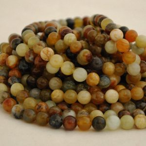 Flower Jade Round Beads - 4mm, 6mm, 8mm, 10mm Sizes - 14" Strand - Natural Gemstone Beads For Jewellery Making | Crystal Beads