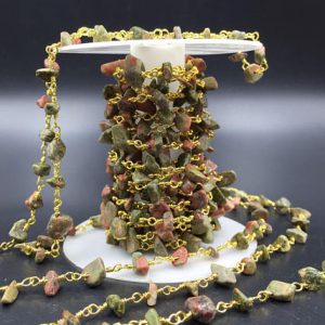 Dragon Blood Jasper Bead Chain Rosary Chain Wholesale Chips Chain Wire Wrapped Jewelry Chain Silver&Gold Rosary Style Gemstone Chain CCN | Natural genuine chip Jasper beads for beading and jewelry making.  #jewelry #beads #beadedjewelry #diyjewelry #jewelrymaking #beadstore #beading #affiliate #ad
