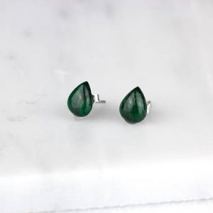 Malachite Earrings/ Green Malachite/ Silver Malachite Studs/ Malachite Studs/ Green Stud Earrings | Natural genuine Malachite earrings. Buy crystal jewelry, handmade handcrafted artisan jewelry for women.  Unique handmade gift ideas. #jewelry #beadedearrings #beadedjewelry #gift #shopping #handmadejewelry #fashion #style #product #earrings #affiliate #ad