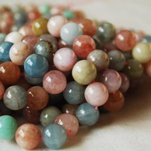 High Quality Grade A Natural Beryl / Morganite Semi-precious Gemstone Round Beads – 4mm, 6mm, 8mm, 10mm sizes – 15" strand | Natural genuine round Morganite beads for beading and jewelry making.  #jewelry #beads #beadedjewelry #diyjewelry #jewelrymaking #beadstore #beading #affiliate #ad