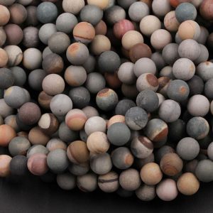 Matte Natural Polychrome Landscape Ocean Jasper 4mm 6mm 8mm 10mm 12mm Round Beads 15.5" Strand | Natural genuine round Ocean Jasper beads for beading and jewelry making.  #jewelry #beads #beadedjewelry #diyjewelry #jewelrymaking #beadstore #beading #affiliate #ad