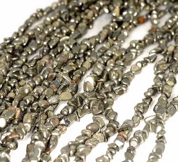 Palazzo Iron Pyrite Gemstone Nugget Granule Pebble Chips 4mm-5mm Loose Beads 15.5 Inch Full Strand Lot 1,2,6,12 And 20 (90114707-138)