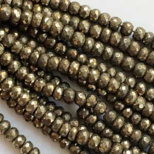 Shop Pyrite Necklaces! 8mm Pyrite Faceted Rondelle Beads, Natural Pyrite Rondelle Beads, Natural Pyrite Faceted Beads for Jewelry (4IN To 8IN Options) | Natural genuine Pyrite necklaces. Buy crystal jewelry, handmade handcrafted artisan jewelry for women.  Unique handmade gift ideas. #jewelry #beadednecklaces #beadedjewelry #gift #shopping #handmadejewelry #fashion #style #product #necklaces #affiliate #ad