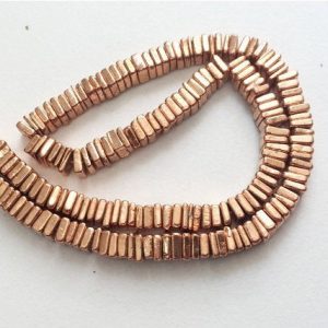 5-6mm Copper Pyrite Heishi Beads, Pyrite Square Heishi Beads, Pyrite Spacer Beads, Pyrite For Necklace (4IN To 16IN Options) – AGP185 | Natural genuine other-shape Gemstone beads for beading and jewelry making.  #jewelry #beads #beadedjewelry #diyjewelry #jewelrymaking #beadstore #beading #affiliate #ad