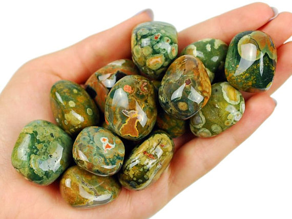 Rainforest Rhyolite Jasper Tumbled Stone, Rainforest Rhyolite Jasper, Tumbled Stones, Stones, Crystals, Rocks, Gifts, Gemstones, Gems