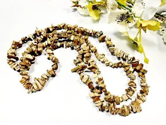 Raw Picture Jasper Chips Beads Cut Rough Gemstone Pebble Natural Mineral Gem 5-8 Mm 36 Inch Strand Nugget Tumbled Irregular Stone Crystal