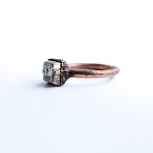 Raw pyrite ring | Fool's gold jewelry | Fool's gold ring | Rough Pyrite jewelry | Natural genuine Pyrite rings, simple unique handcrafted gemstone rings. #rings #jewelry #shopping #gift #handmade #fashion #style #affiliate #ad